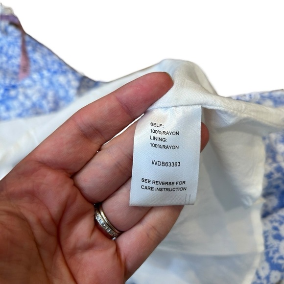 Lost + Wander Pick Me Blue Floral Print Midi Dress smocked size small prarie - Picture 5 of 11